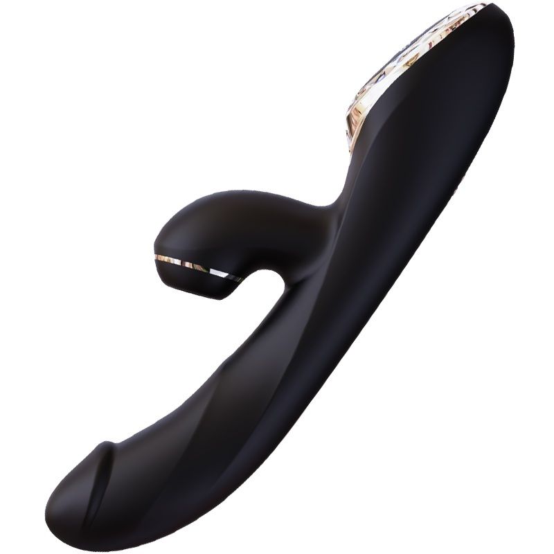 Вакуумный вибратор-кролик с подогревом KISTOY A-King Pro Black с LED-экраном.