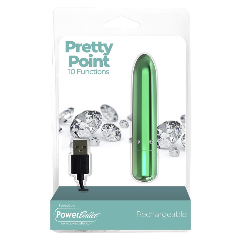Виброшар PowerBullet - Pretty Point Rechargeable Bullet Teal Виброшар PowerBullet - Pretty Point Rechargeable Bullet Teal