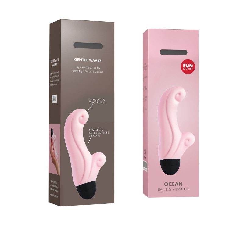 Вибратор-кролик Fun Factory OCEAN, нежно-розовый, для клитора и точки G, 6 режимов, на батарейках Вибратор-кролик Fun Factory OCEAN, нежно-розовый, для клитора и точки G, 6 режимов, на батарейках
