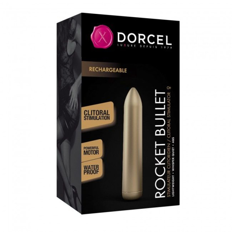 Перезаряжаемая вибропуля Marc Dorcel Rocket Bullet Золотая Перезаряжаемая вибропуля Marc Dorcel Rocket Bullet Золотая