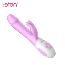 Вібратор-кролик з масажуючим стволом та підігрівом Leten Alina Фіолетовий