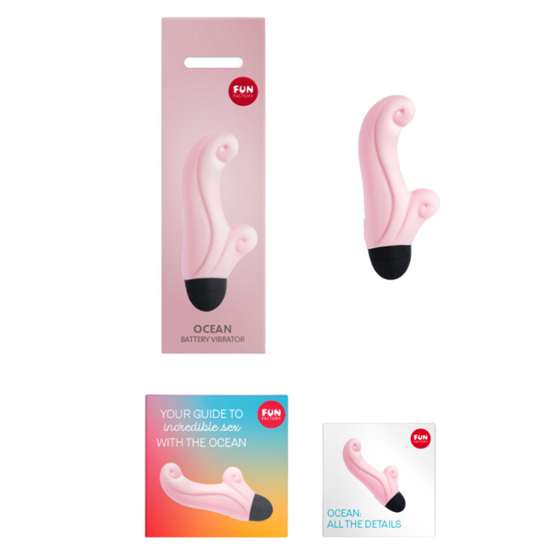Вибратор-кролик Fun Factory OCEAN, нежно-розовый, для клитора и точки G, 6 режимов, на батарейках Вибратор-кролик Fun Factory OCEAN, нежно-розовый, для клитора и точки G, 6 режимов, на батарейках
