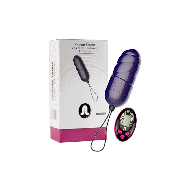 Віброяйце Adrien Lastic Ocean Storm Dark з пультом LRS Блакитне Віброяйце Adrien Lastic Ocean Storm Dark з пультом LRS Блакитне