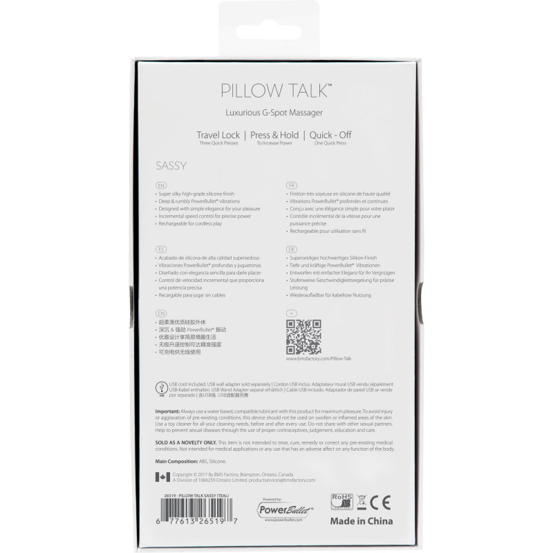 Роскошный вибратор PILLOW TALK Sassy с кристаллом Сваровски Розовый