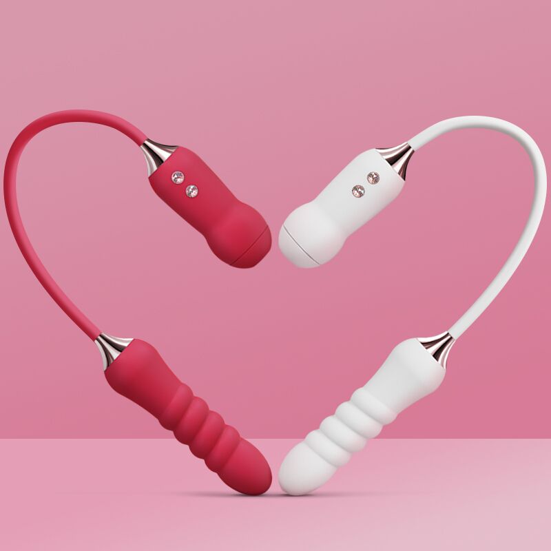 Пульсатор с вакуумным стимулятором Kistoy Cathy White на гибком соединении