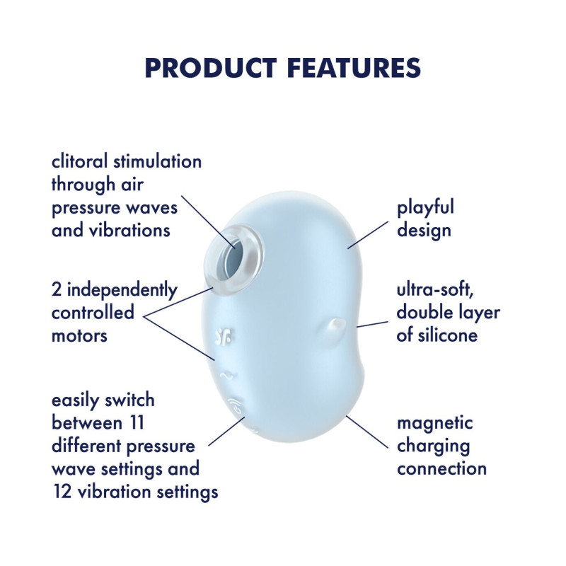 Вакуумный клиторальный стимулятор с вибрацией Satisfyer Cutie Ghost Blue Вакуумный клиторальный стимулятор с вибрацией Satisfyer Cutie Ghost Blue