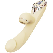 Вакуумный вибратор-кролик с подогревом KISTOY A-King Pro Yellow, с LED-экраном