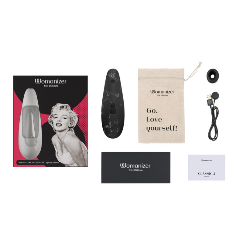 Вакуумный стимулятор клитора Womanizer Marilyn Monroe Black Marble Вакуумный стимулятор клитора Womanizer Marilyn Monroe Black Marble