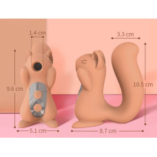 Вакуумный стимулятор с вибрацией KisToy Miss UU Оранжевый игрушка 2-в-1