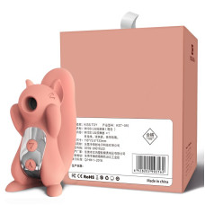 Вакуумный стимулятор с вибрацией KisToy Miss UU Оранжевый игрушка 2-в-1