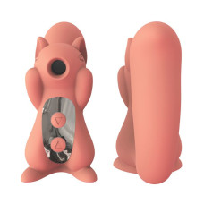 Вакуумный стимулятор с вибрацией KisToy Miss UU Оранжевый игрушка 2-в-1