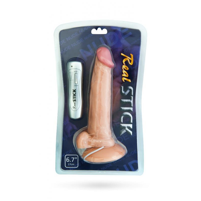 Вибратор Toyfa RealStick Nude 7 режимов вибрации 17 см Вибратор Toyfa RealStick Nude 7 режимов вибрации 17 см
