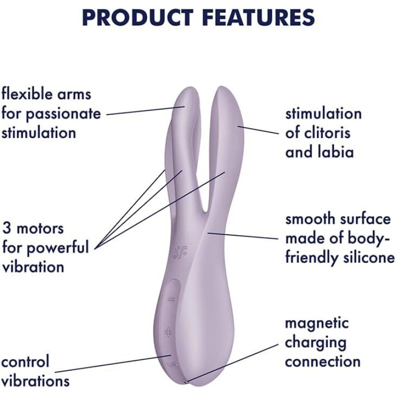 Клиторальный вибратор Satisfyer Threesome 2 Violet Клиторальный вибратор Satisfyer Threesome 2 Violet
