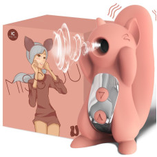 Вакуумный стимулятор с вибрацией KisToy Miss UU Оранжевый игрушка 2-в-1