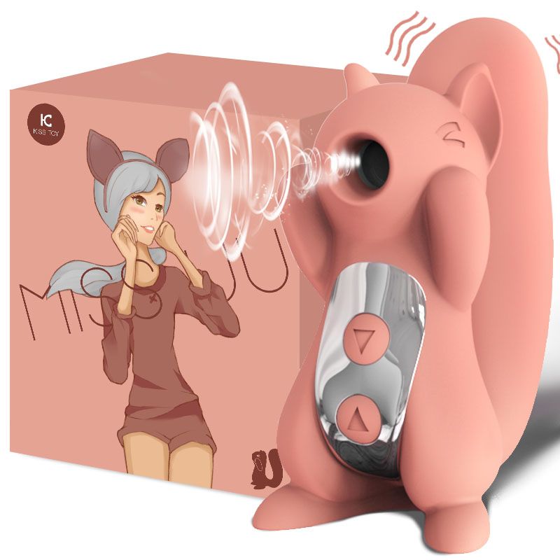 Вакуумний стимулятор з вібрацією KisToy Miss UU Помаранчевий іграшка 2-в-1