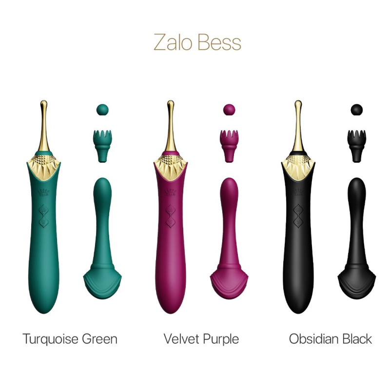 Вагинально-клиторальный вибратор Zalo – Bess Turquoise Green, многофункциональный с насадками. Вагинально-клиторальный вибратор Zalo – Bess Turquoise Green, многофункциональный с насадками.