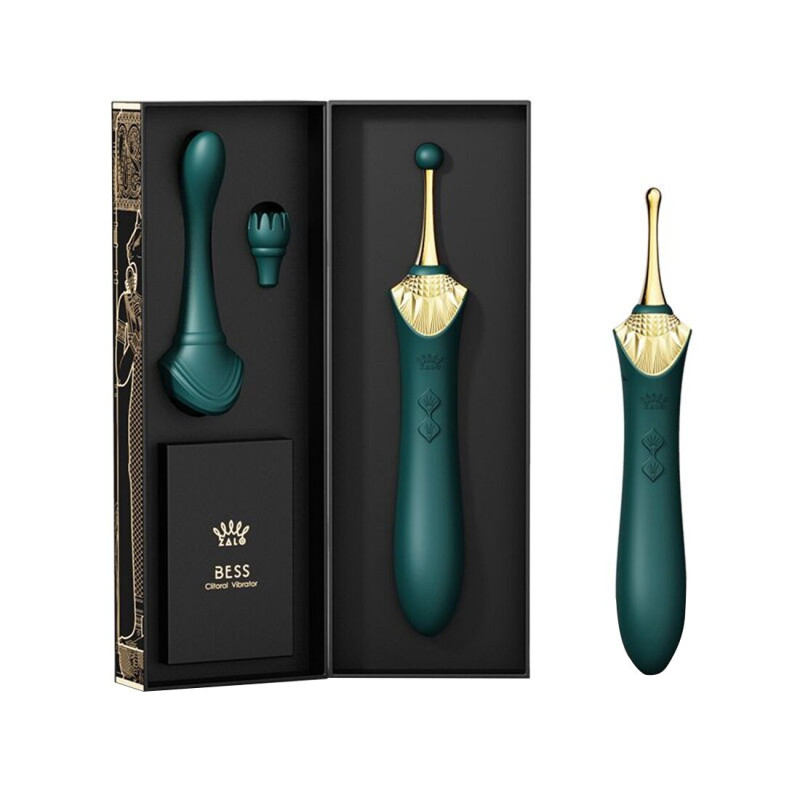 Вагинально-клиторальный вибратор Zalo – Bess Turquoise Green, многофункциональный с насадками. Вагинально-клиторальный вибратор Zalo – Bess Turquoise Green, многофункциональный с насадками.