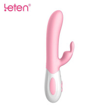 Вібратор-кролик з масажуючим стволом та підігрівом Leten Abby Рожевий