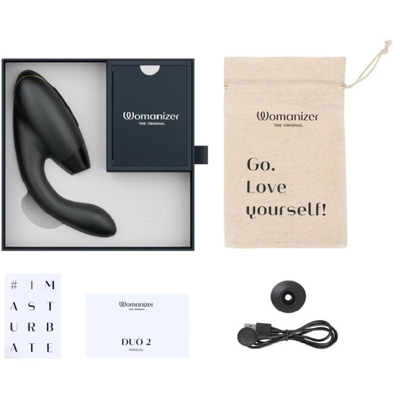 Инновационный бесконтактный вибратор-стимулятор Womanizer Duo 2 Black