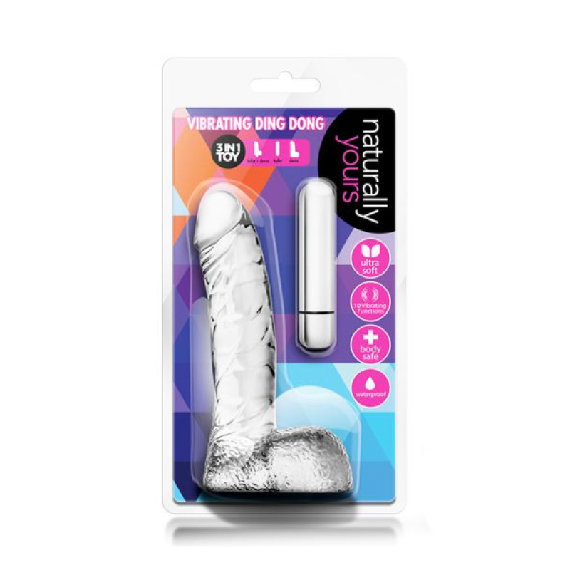 Вібратор Blush Naturally Yours Vibrating Ding Dong Прозорий