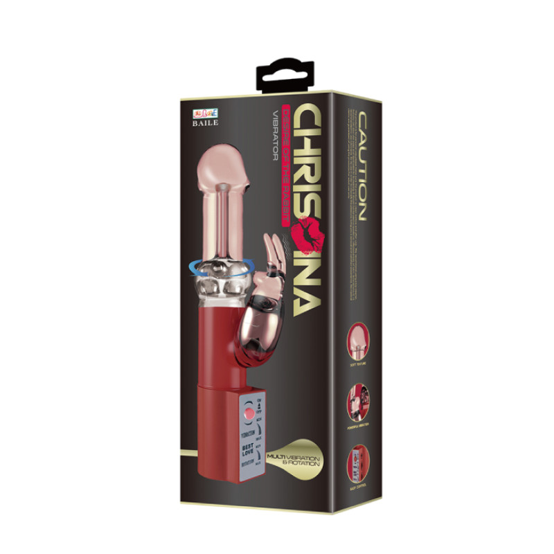 Вибратор Pretty Love Christina Vibrator with Bunny Розовый Вибратор Pretty Love Christina Vibrator with Bunny Розовый