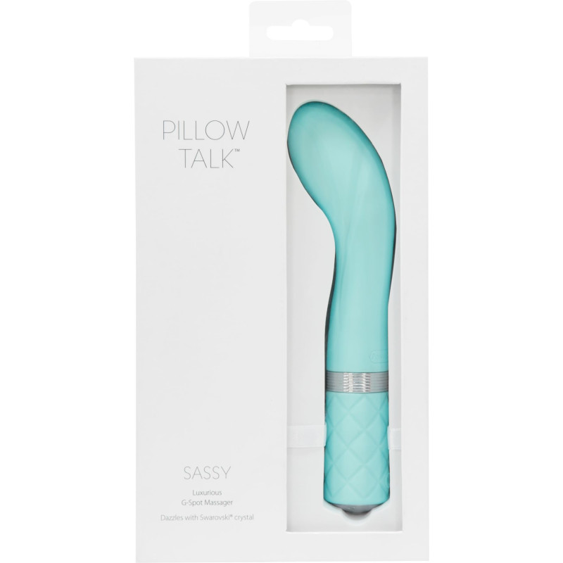 Роскошный вибратор PILLOW TALK Sassy с кристаллом Сваровски Бирюзовый Роскошный вибратор PILLOW TALK Sassy с кристаллом Сваровски Бирюзовый