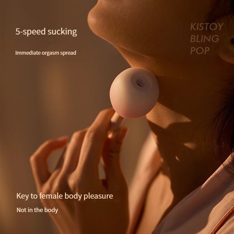 Вакуумний стимулятор з вібрацією «цукерка на паличці» KISTOY Bling Pop, зарядний кейс-нічник Вакуумний стимулятор з вібрацією «цукерка на паличці» KISTOY Bling Pop, зарядний кейс-нічник