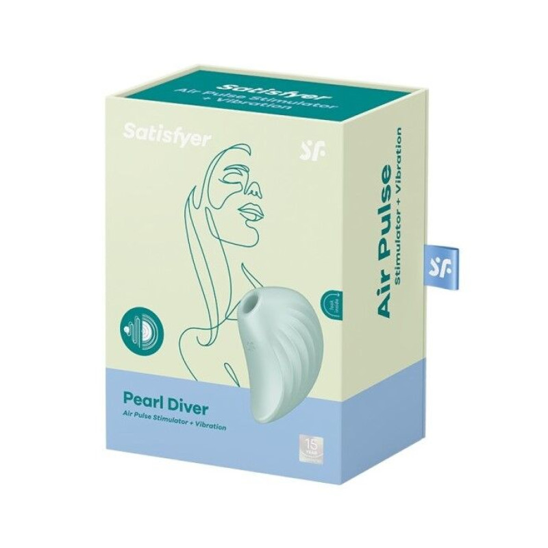 Вакуумный клиторальный стимулятор с вибрацией Satisfyer Pearl Diver Mint Вакуумный клиторальный стимулятор с вибрацией Satisfyer Pearl Diver Mint