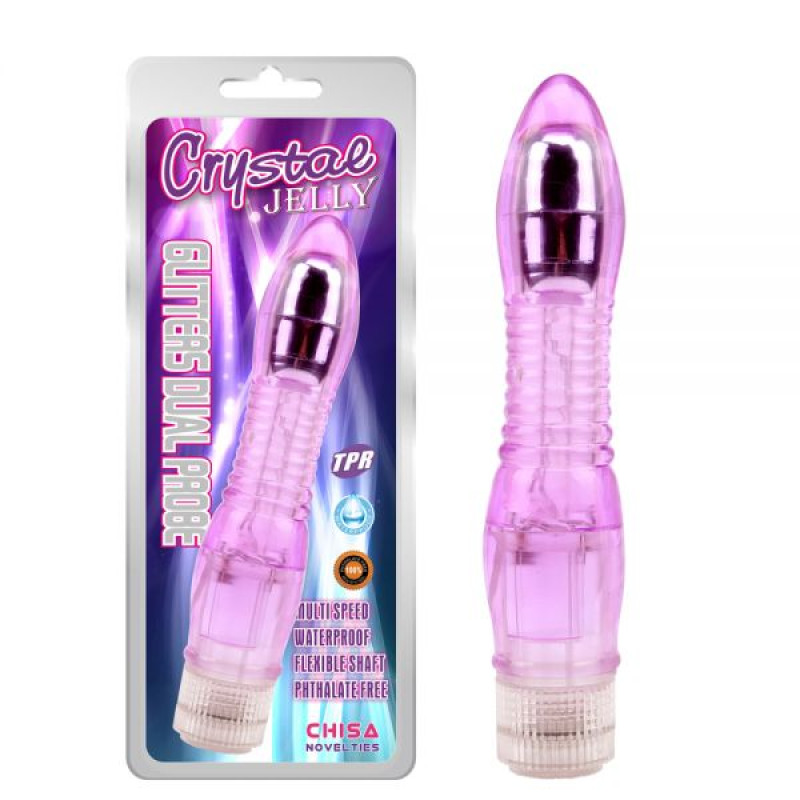 Вибромассажер Chisa Jelly Glitters Dual Probe Фиолетовый