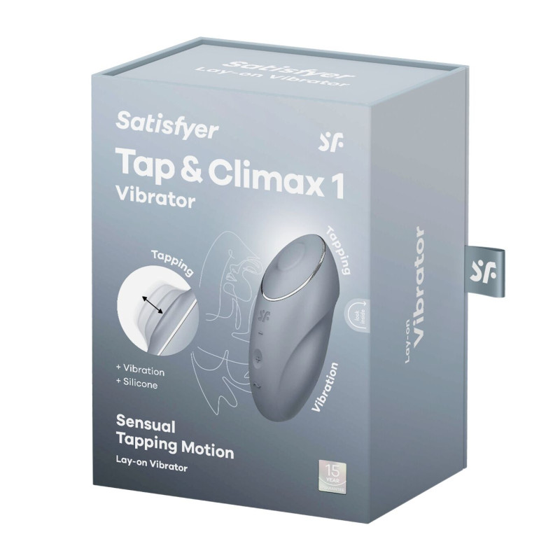 Вибростимулятор-пульсатор Satisfyer Tap & Climax 1 Bluegrey, эффект постукивания пальцем, 2 мотора Вибростимулятор-пульсатор Satisfyer Tap & Climax 1 Bluegrey, эффект постукивания пальцем, 2 мотора