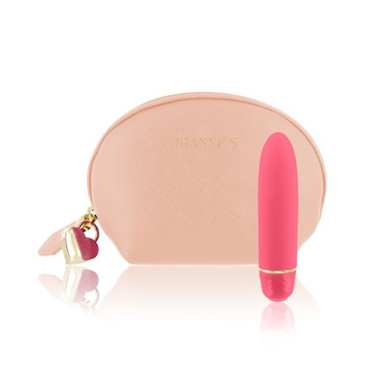 Вибропуля RIANNE S - Classique Vibe мини-вибратор на 7 режимов, чехол-косметичка Кораловая Вибропуля RIANNE S - Classique Vibe мини-вибратор на 7 режимов, чехол-косметичка Кораловая