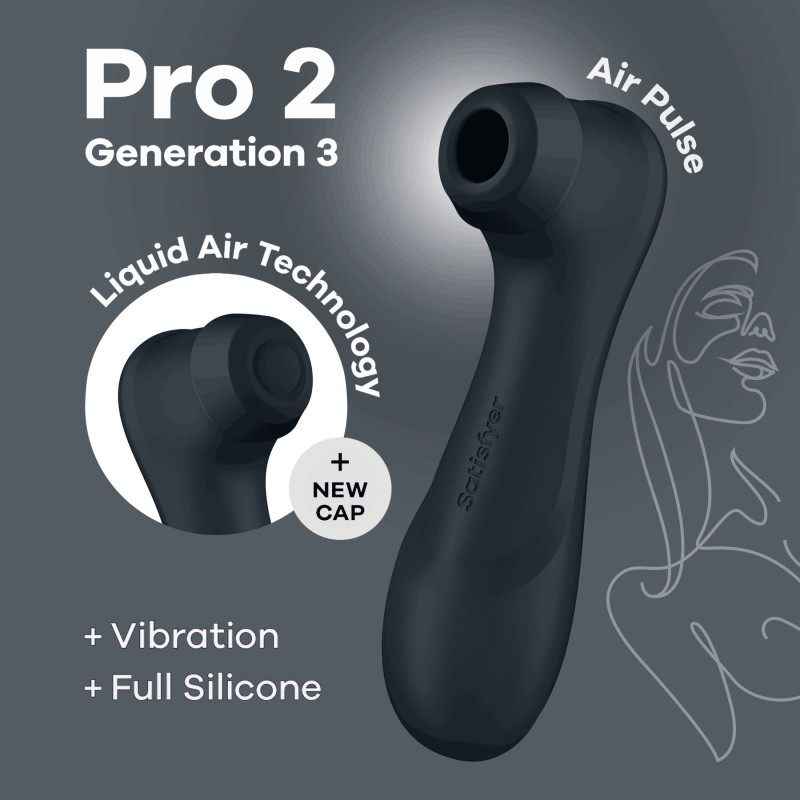 Вакуумный клиторальный стимулятор Satisfyer Pro 2 Generation 3 with Liquid Air Dark Grey Вакуумный клиторальный стимулятор Satisfyer Pro 2 Generation 3 with Liquid Air Dark Grey