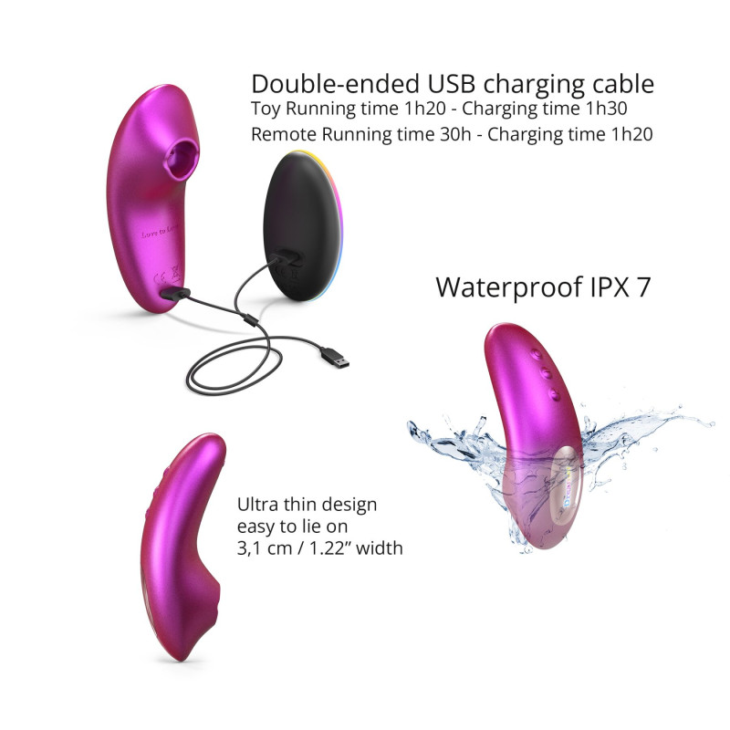 Вакуумный клиторальный стимулятор Love To Love DREAMER – IRIDESCENT BERRY, ласки язычком, пульт Вакуумный клиторальный стимулятор Love To Love DREAMER – IRIDESCENT BERRY, ласки язычком, пульт