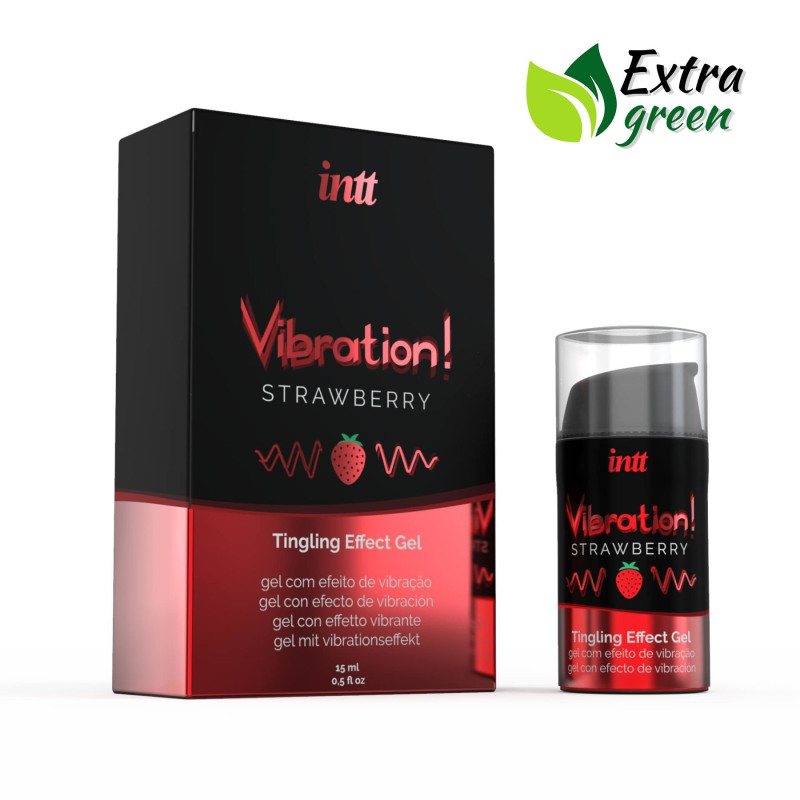 Жидкий вибратор Intt Vibration Strawberry (15 мл) EXTRA GREEN