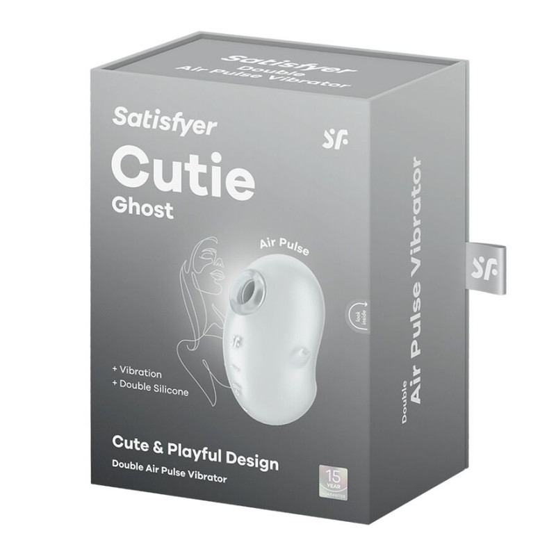 Вакуумный клиторальный стимулятор с вибрацией Satisfyer Cutie Ghost White Вакуумный клиторальный стимулятор с вибрацией Satisfyer Cutie Ghost White
