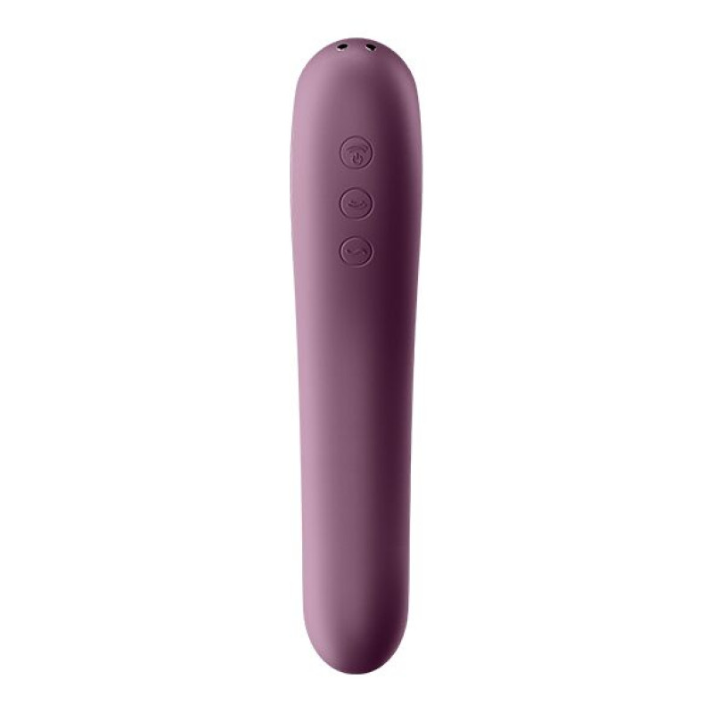 Вакуумный стимулятор с вибрацией Satisfyer Dual Kiss Wine Red Вакуумный стимулятор с вибрацией Satisfyer Dual Kiss Wine Red