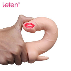 Гибкий вибратор с подогревом Leten SOLDIER REALISTIC с гладким отростком