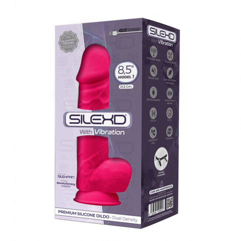 Фаллоимитатор с вибрацией SilexD Norman Vibro Pink (MODEL 1 size 8,5), двухслойный, диаметр 5 см Фаллоимитатор с вибрацией SilexD Norman Vibro Pink (MODEL 1 size 8,5), двухслойный, диаметр 5 см