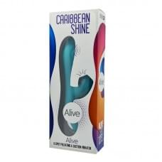 Вибратор-кролик 3в1 Alive Caribbean Shine с вакуумом и пульсирующей стимуляцией точки G Зеленый