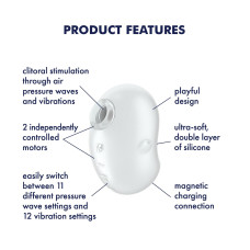 Вакуумный клиторальный стимулятор с вибрацией Satisfyer Cutie Ghost White