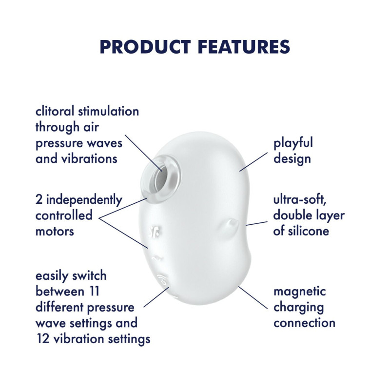 Вакуумный клиторальный стимулятор с вибрацией Satisfyer Cutie Ghost White Вакуумный клиторальный стимулятор с вибрацией Satisfyer Cutie Ghost White