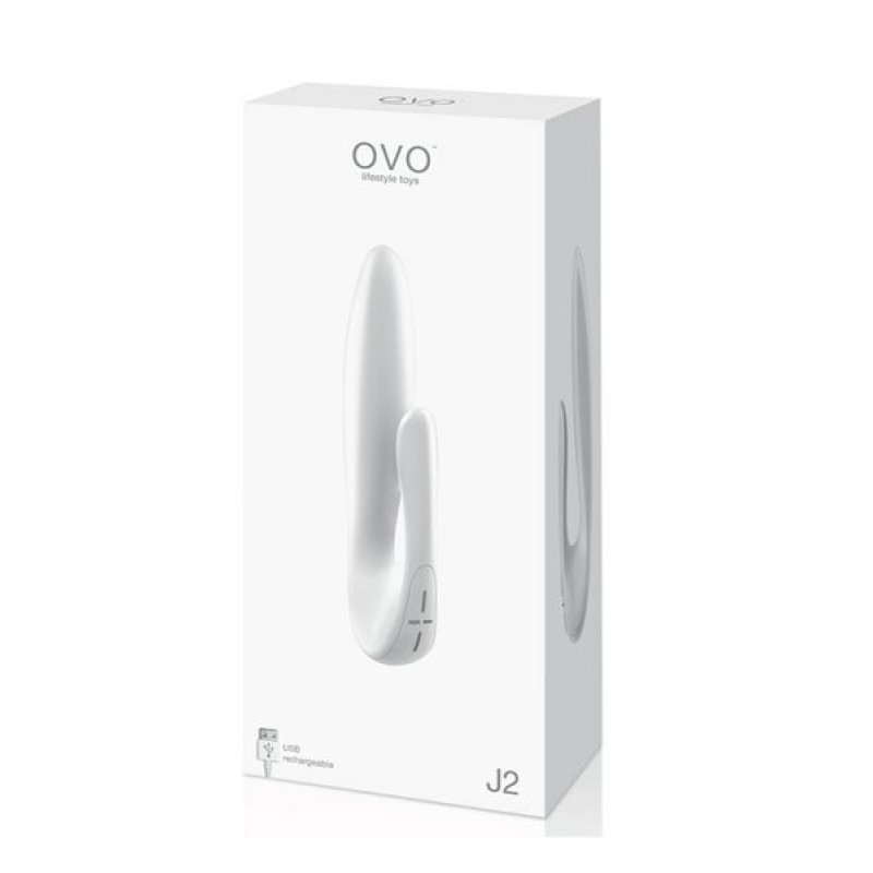 Вібратор OVO J2 Rechargeable Rabbit Білий Вібратор OVO J2 Rechargeable Rabbit Білий