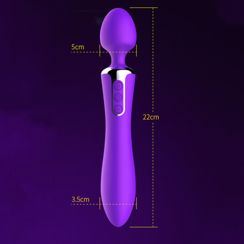 Вибромассажер двухсторнний Leten AV Heat Purple с подогревом Вибромассажер двухсторнний Leten AV Heat Purple с подогревом