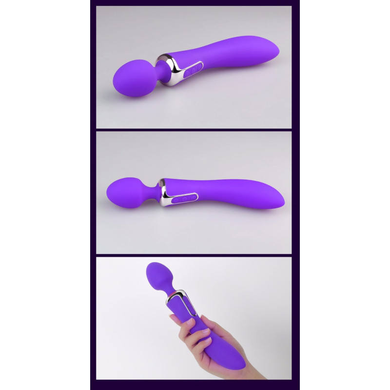 Вибромассажер двухсторнний Leten AV Heat Purple с подогревом Вибромассажер двухсторнний Leten AV Heat Purple с подогревом