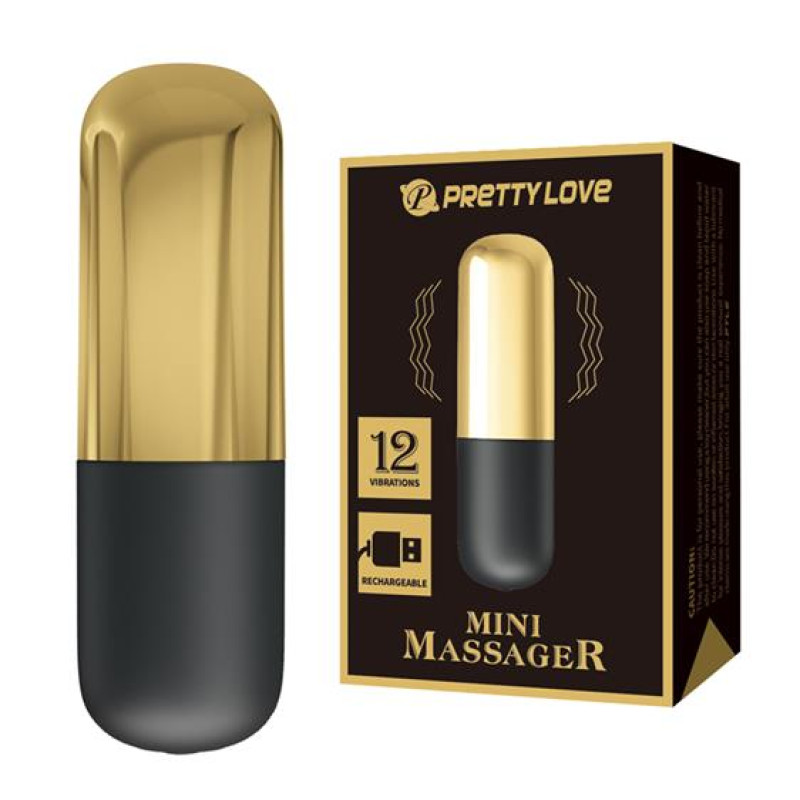 Вибратор Pretty Love Mini Massager Bullet Black Gold