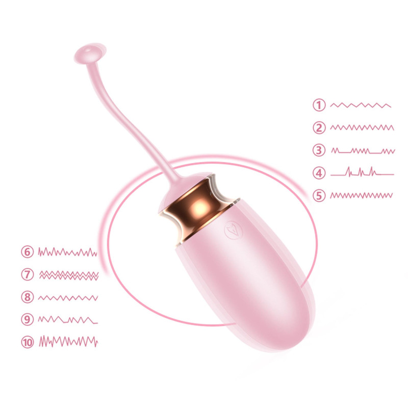 Виброяйцо B - Series Fox Vibrating Silicone Love Egg, USB, 10 Function, Heating, Voice Control Pink