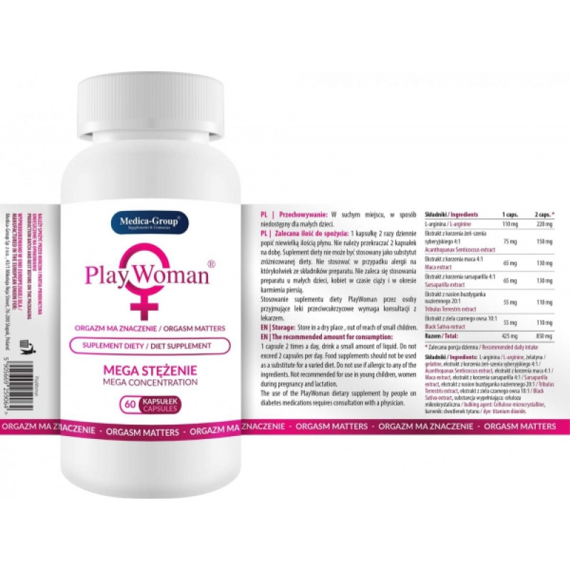 Капсулы для повышения либидо у женщин Medica Group Supl.diety-PlayWoman (цена за упаковку, 60 капсул) Капсулы для повышения либидо у женщин Medica Group Supl.diety-PlayWoman (цена за упаковку, 60 капсул)