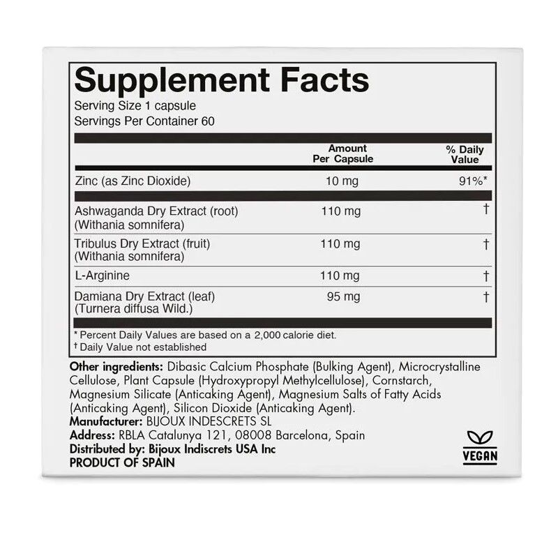 Натуральная пищевая добавка для повышения либидо Bijoux Indiscrets Sex au Naturel