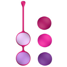 Вагинальные шарики Liebe Kewos — Cerise/Candy Violet, 5 шариков в комплекте, 15, 25, 35, 45 и 55 г