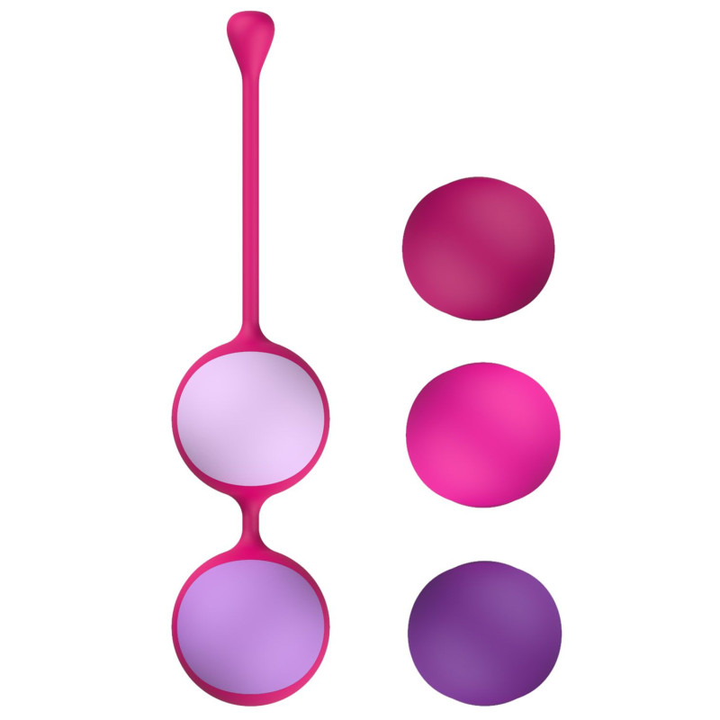 Вагинальные шарики Liebe Kewos — Cerise/Candy Violet, 5 шариков в комплекте, 15, 25, 35, 45 и 55 г Вагинальные шарики Liebe Kewos — Cerise/Candy Violet, 5 шариков в комплекте, 15, 25, 35, 45 и 55 г